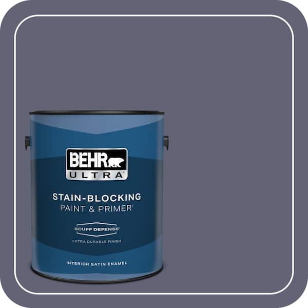 BEHR ULTRA 1 gal. #620F-6 Purple Orchid Extra Durable Satin Enamel Interior Paint & Primer (2)