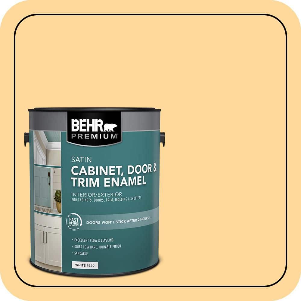 BEHR PREMIUM 1 gal. #P250-3 Marsh Marigold Satin Enamel Interior/Exterior Cabinet, Door & Trim Paint (1)