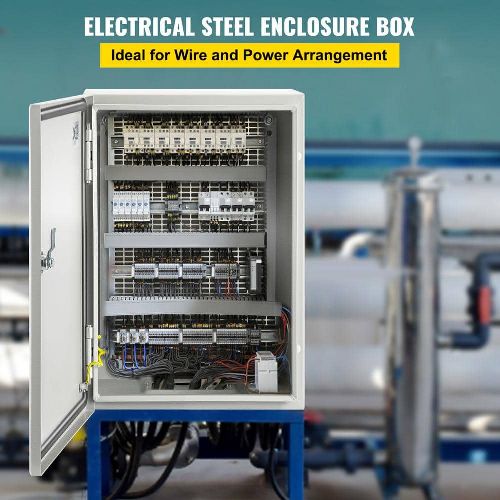 SKYSHALO NEMA Steel Enclosure 12 x 8 x 6in. NEMA 4X Steel Electrical Box Electrical Junction Box with Mounting Plate (2)