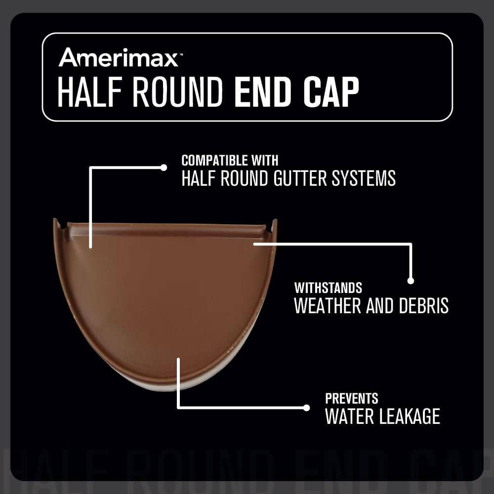 Amerimax Home Products Aluminum Half-Round End Cap (3)