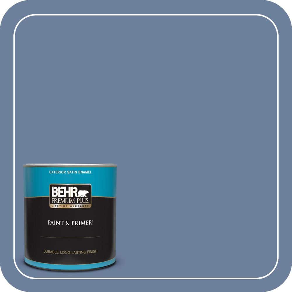 BEHR PREMIUM PLUS 1 qt. #MQ5-52 Lead Cast Satin Enamel Exterior Paint & Primer
