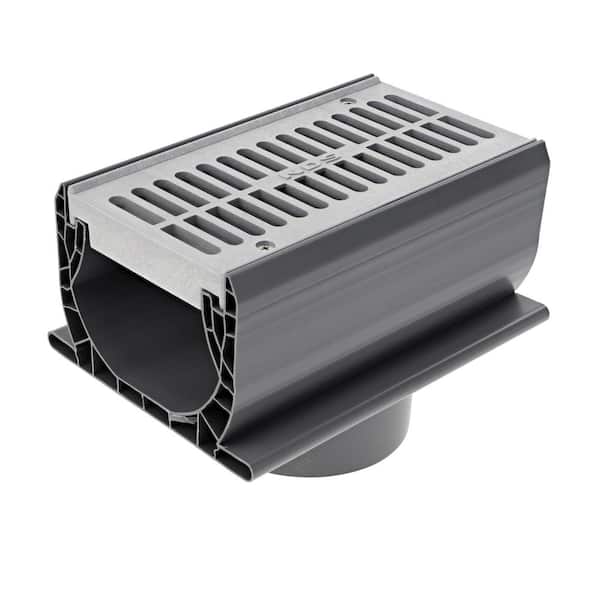 NDS 7 in. Spee-D Channel Drain with Grate and 3 in. and 4 in. Bottom Outlet (2)