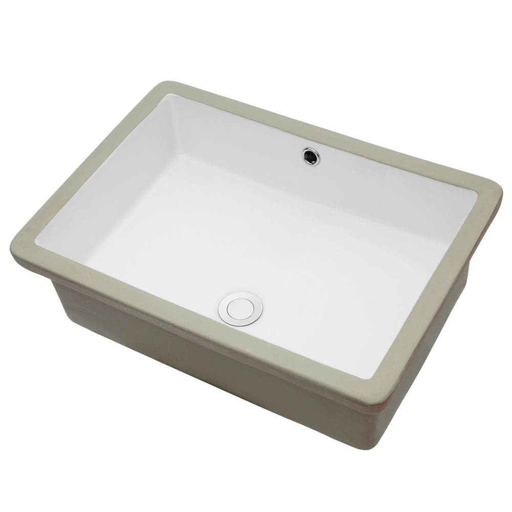Tenleaf 22 in. x 15.5 in. Undermount Rectangular Bathroom Sink in White Ceramic with Overflow (1)
