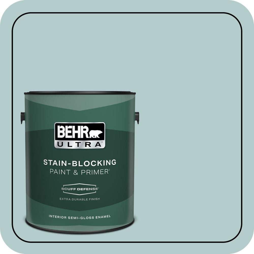 BEHR ULTRA 1 gal. #PPU13-15 Clear Pond Extra Durable Semi-Gloss Enamel Interior Paint & Primer