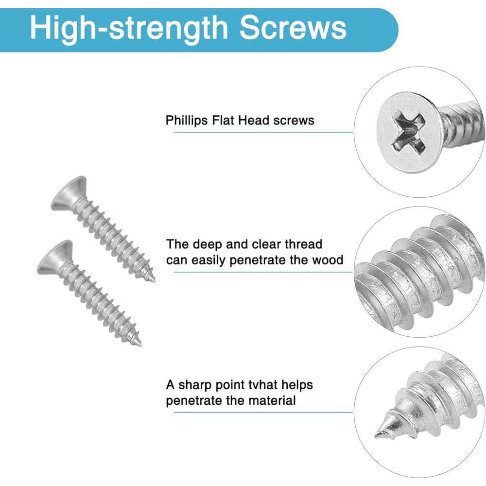KIWDZFU 3.11 x 1.57 1.8-Guage Stainless Steel Flat Metal Bracket with Holes for Wood Furniture 6-Pack (3)