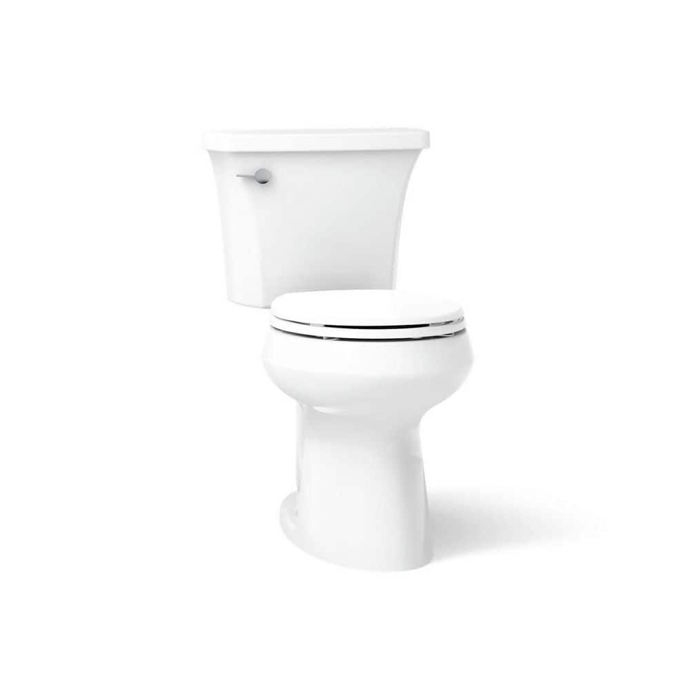 KOHLER Highline Arc 12 in. Rough In 2-Piece 1.28 GFP Single Flush Round Chair Height Toilet in White with Soft Close Seat (2)