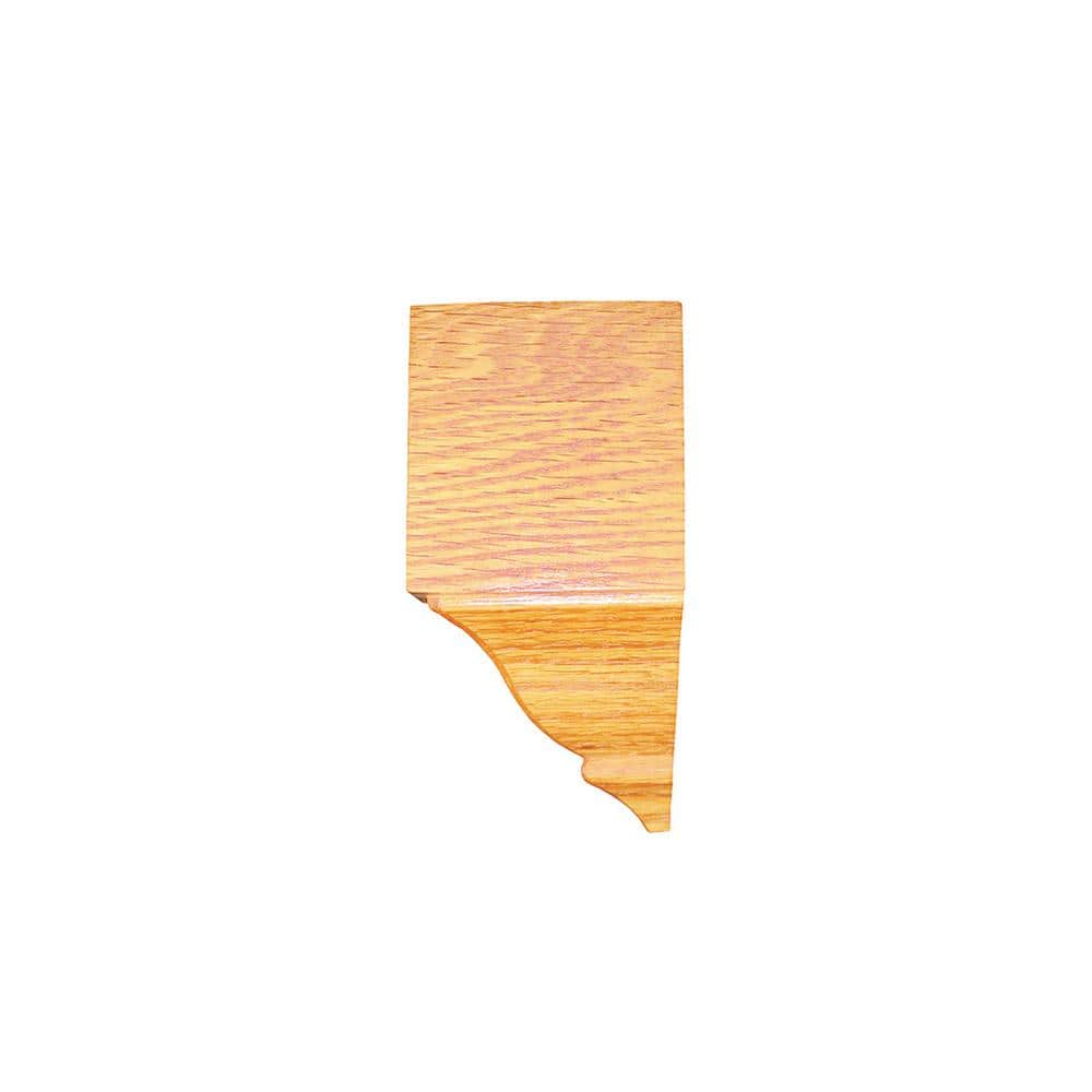 HOUSE OF FARA 5-3/4 in. D x 5-1/2 in. W x 5-1/2 in. L Oak Wood Stained Golden Oak OS Crown Corner Block (1)