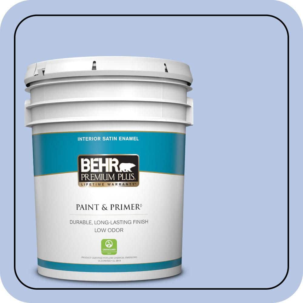 BEHR PREMIUM PLUS 5 gal. #590A-3 Beautiful Dream Satin Enamel Low Odor Interior Paint & Primer