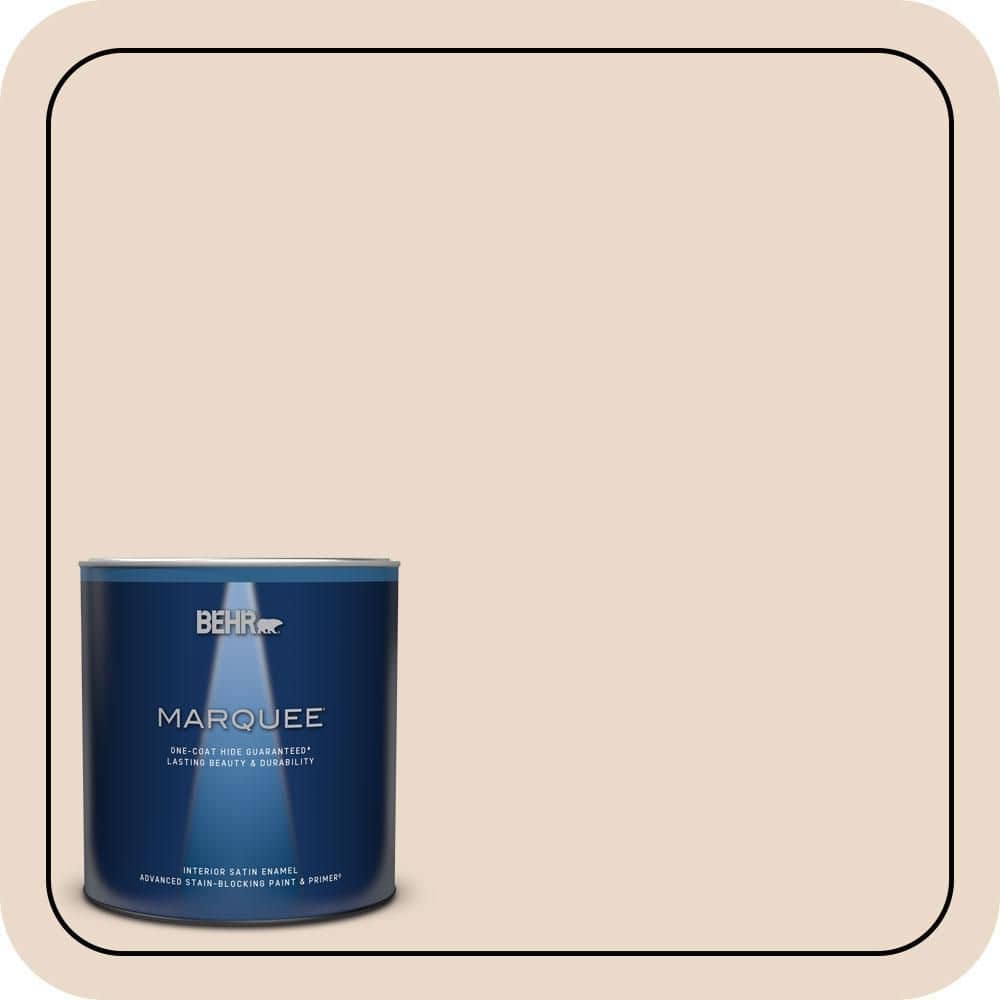 BEHR MARQUEE 1 qt. #S240-1 Creme Fraiche Satin Enamel Interior Paint & Primer