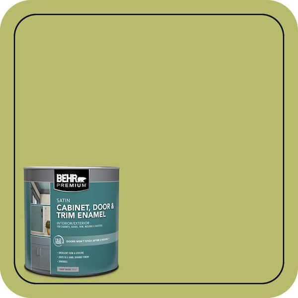 BEHR PREMIUM 1 qt. #P360-5 Citrus Peel Satin Enamel Interior/Exterior Cabinet, Door & Trim Paint (2)