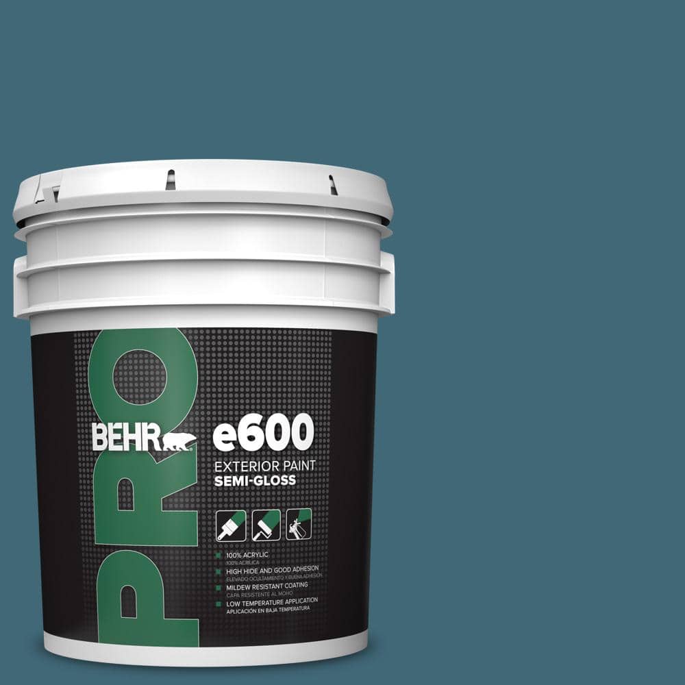 BEHR PRO 5 gal. #PMD-45 Teal Mosaic Semi-Gloss Exterior Paint