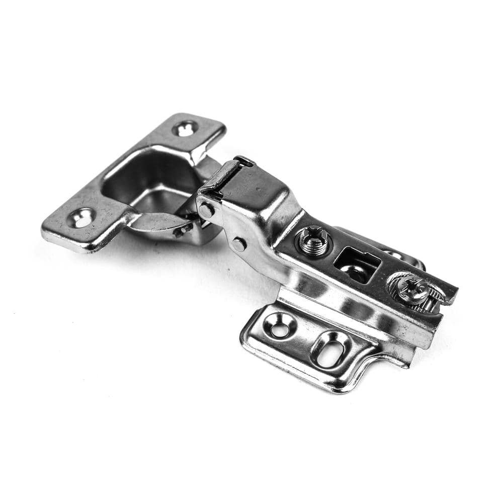 Unbranded 105-Degree 35 mm Half Overlay Frameless Cabinet Hinges with Installation Screws (1-Pair)