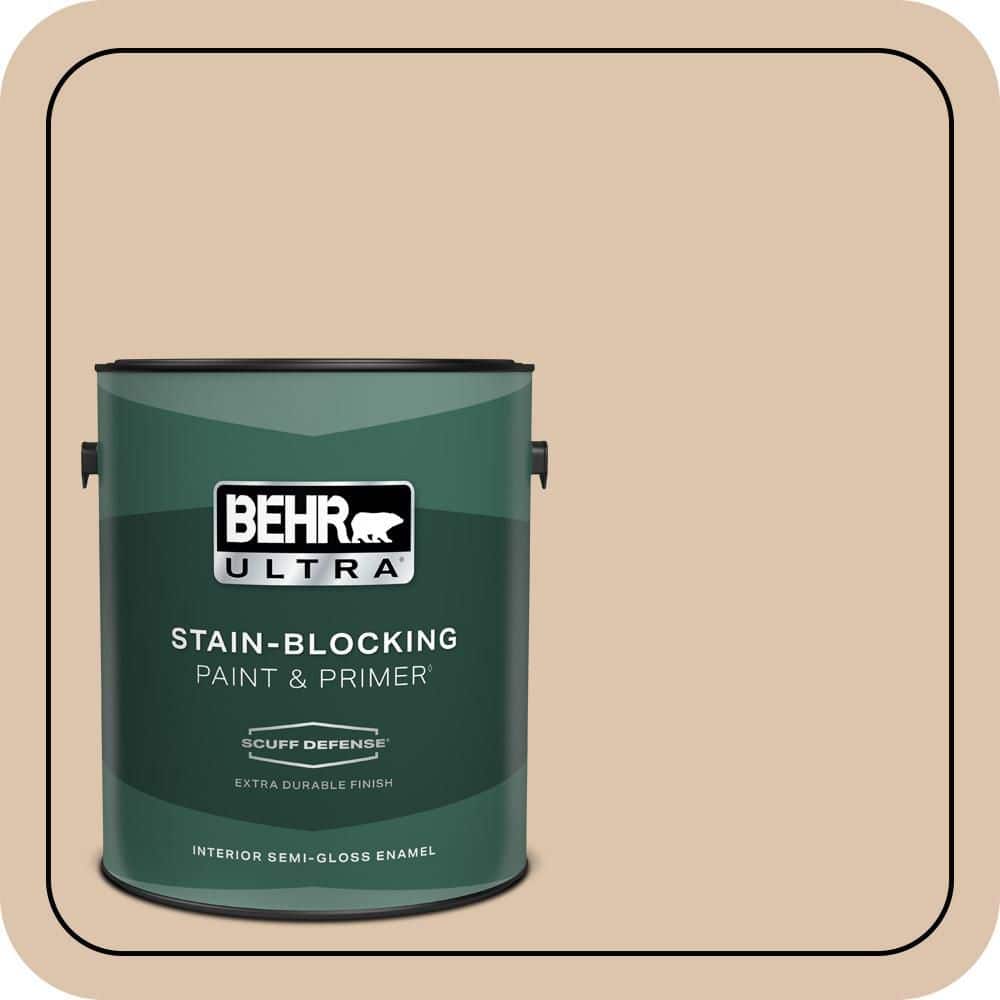 BEHR ULTRA 1 gal. #PPU3-08 Sienna Dust Extra Durable Semi-Gloss Enamel Interior Paint & Primer (1)