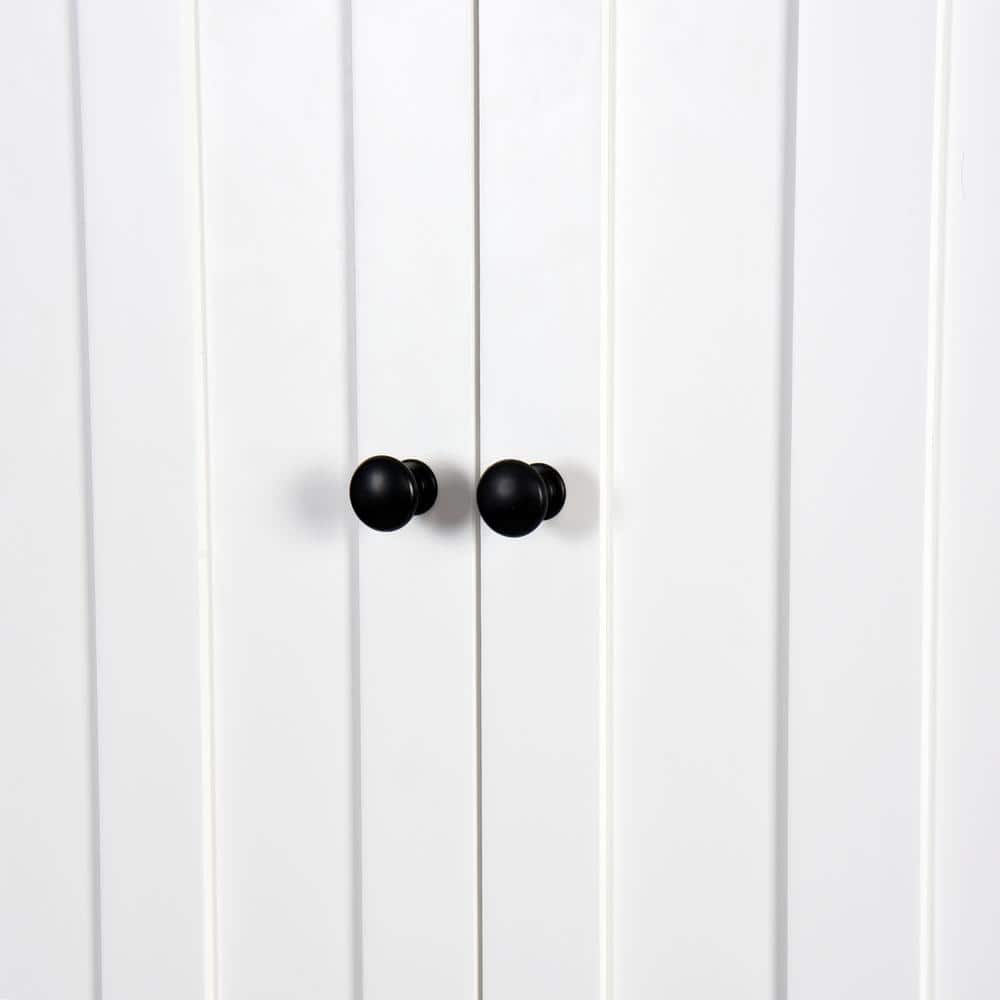 Miscool Naples 23.62 in. W x 67.23 in. H x 7.72 in. D White Over-the-Toilet Storage with Adjustable Shelves (3)
