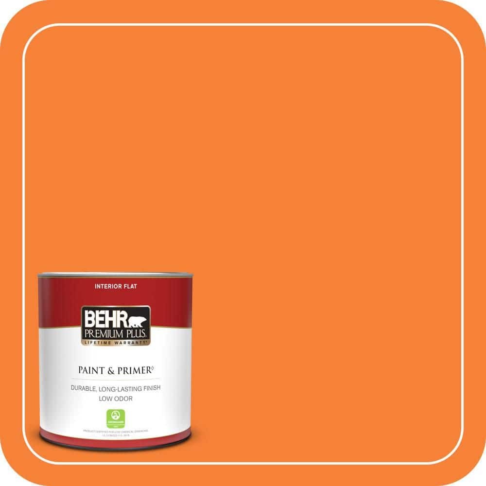 BEHR PREMIUM PLUS #230B-6 Orange Burst Enamel Interior/Exterior Paint & Primer Color Sample