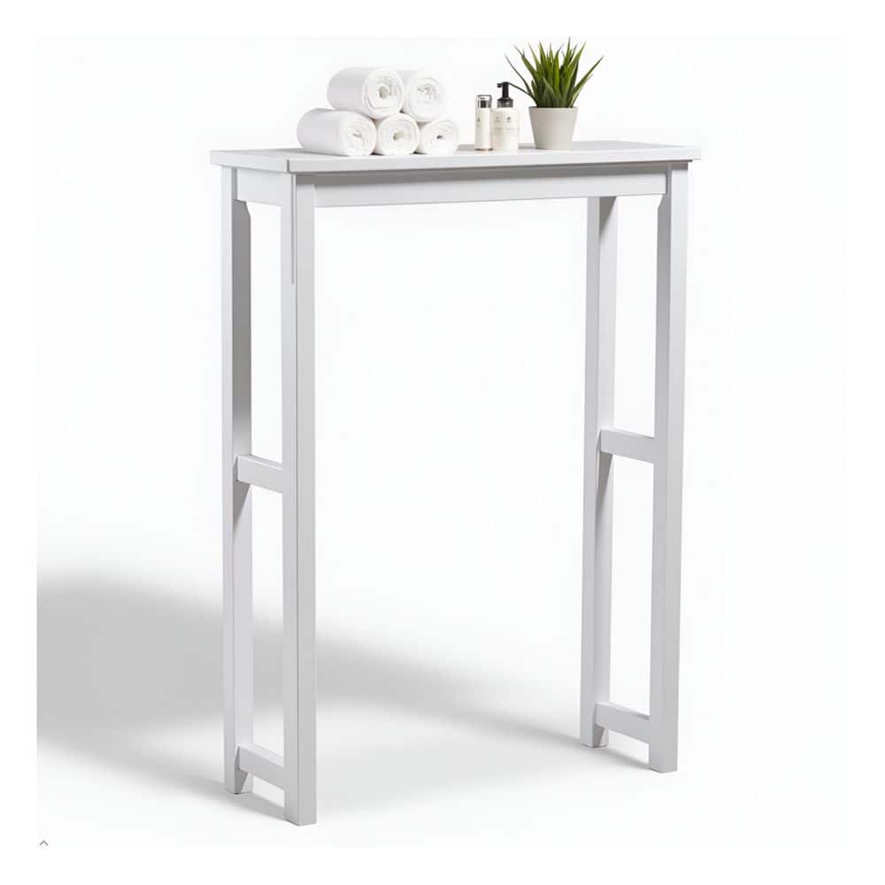 Alaterre Furniture Dorset 27 in. W Toilet Base Storage Shelf in White (1)