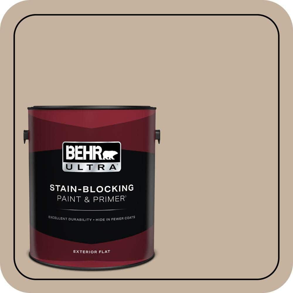 BEHR ULTRA 1 gal. #MQ2-32 Mink Haze Flat Exterior Paint & Primer