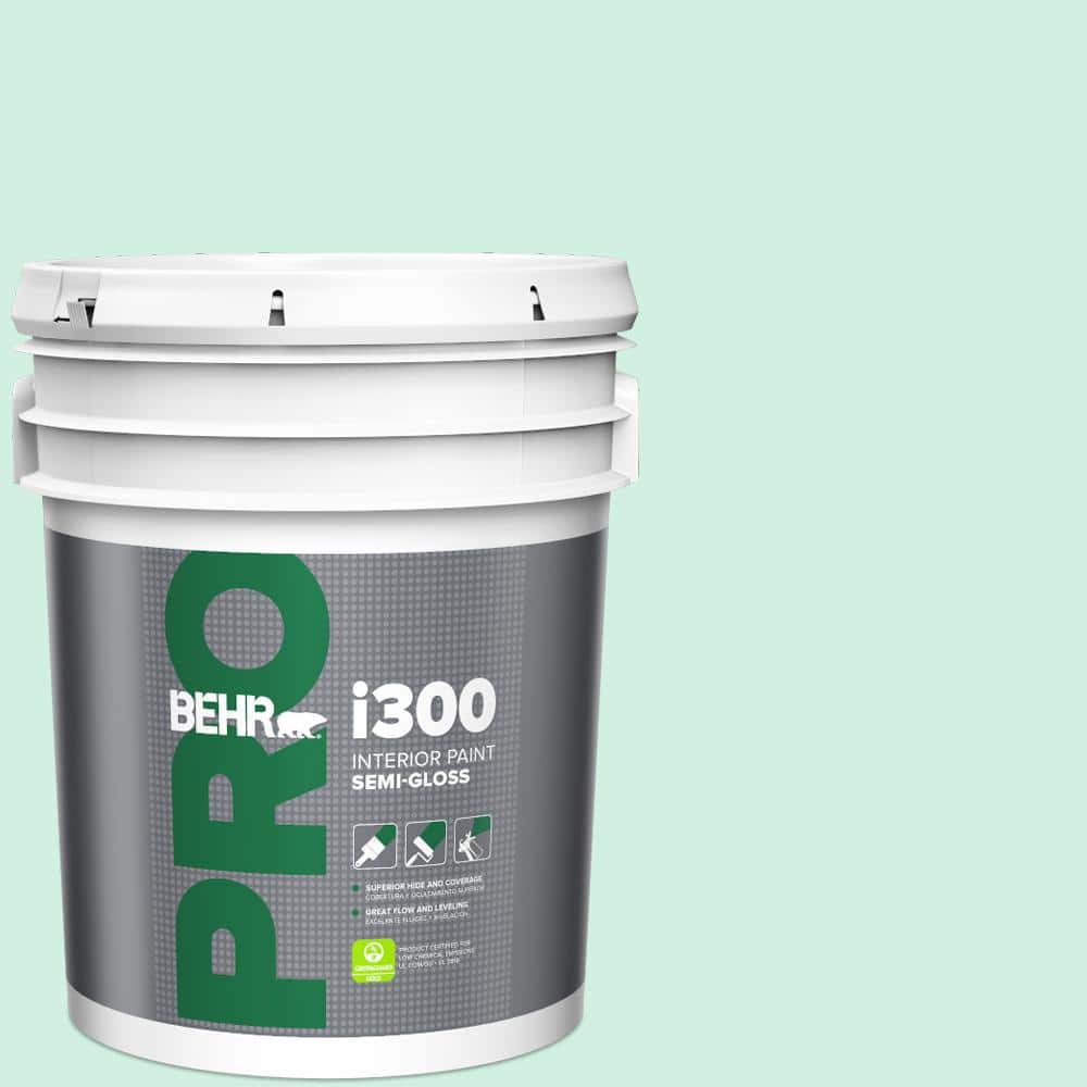 BEHR PRO 5 gal. #P420-1 Spring Frost Semi-Gloss Interior Paint