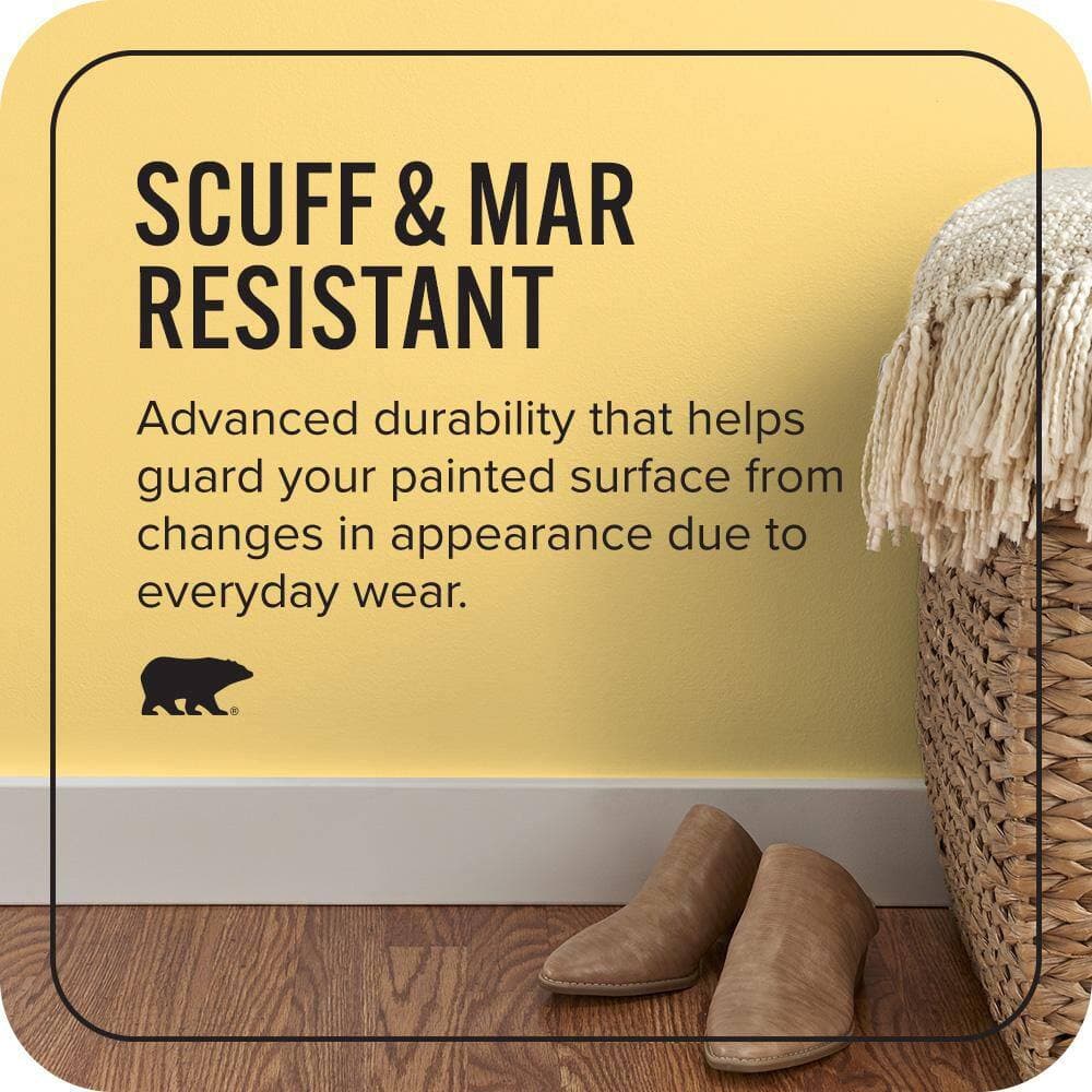 BEHR PREMIUM PLUS #340B-5 Yellow Brick Road Enamel Interior Stain-Blocking Paint and Primer (4)