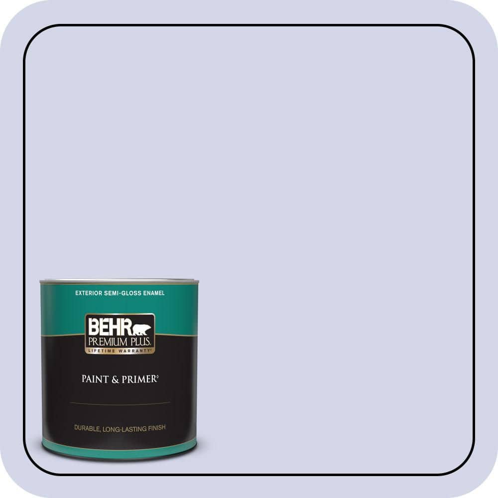BEHR PREMIUM PLUS 1 qt. #620A-2 Cheerful Whisper Semi-Gloss Enamel Exterior Paint & Primer
