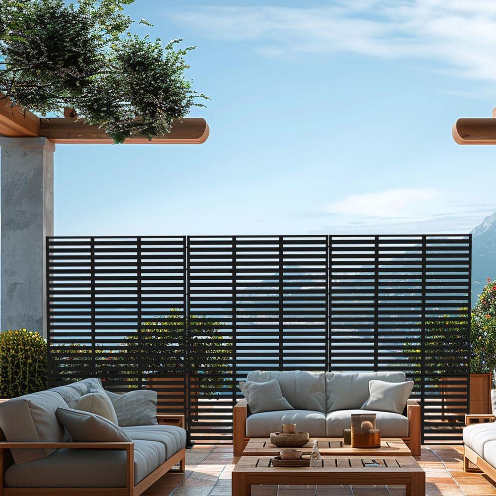 PexFix 72 in. 47 in. Outdoor Metal Galvanized Privacy Screen Fence Garden Panels (3)