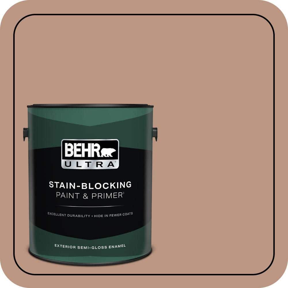 BEHR ULTRA 1 gal. #S190-4 Spiced Brandy Semi-Gloss Enamel Exterior Paint & Primer