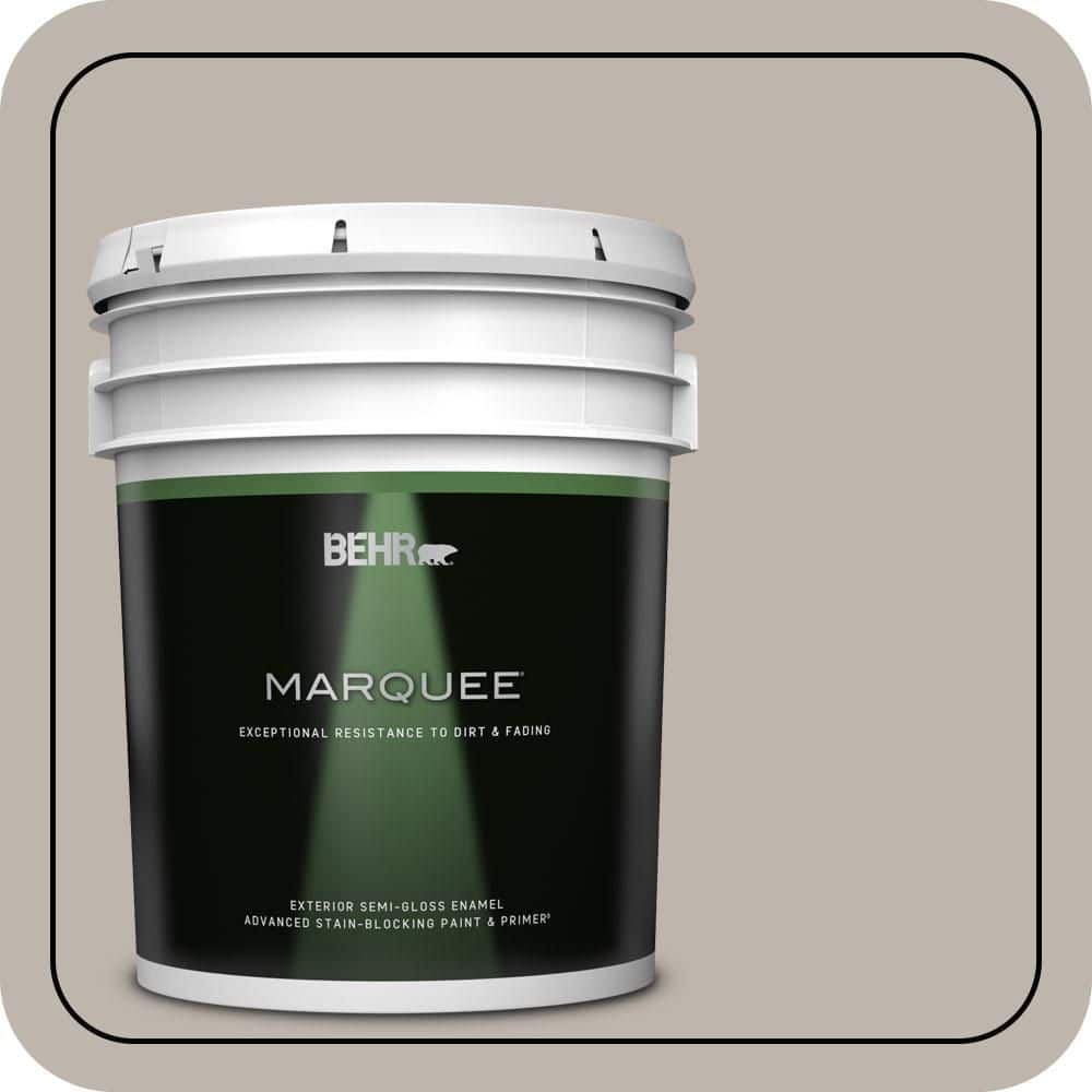 BEHR MARQUEE 5 gal. #PPU18-12 Graceful Gray Semi-Gloss Enamel Exterior Paint & Primer