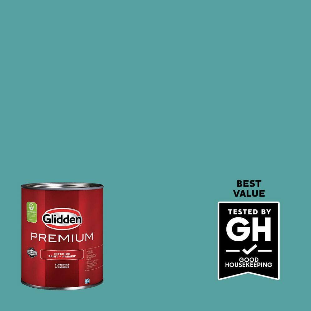Glidden Premium 1 qt. PPG1147-5 Teal Bayou Semi-Gloss Interior Latex Paint