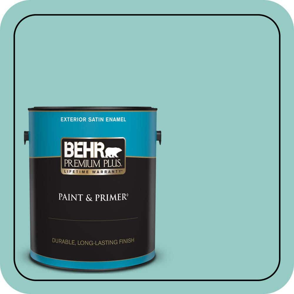 BEHR PREMIUM PLUS 1 gal. #500D-4 Jamaica Bay Satin Enamel Exterior Paint & Primer