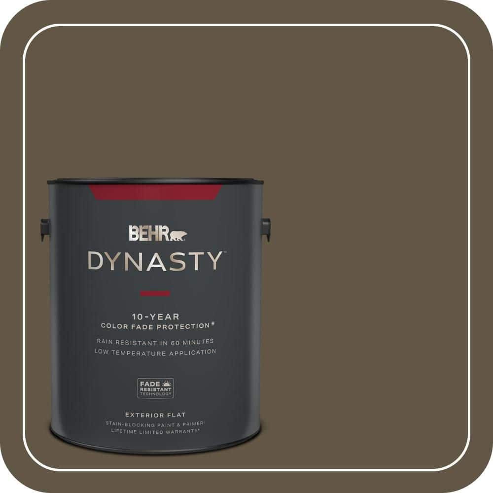 BEHR DYNASTY 1 gal. #QE-32 Treemoss Flat Exterior Stain-Blocking Paint & Primer