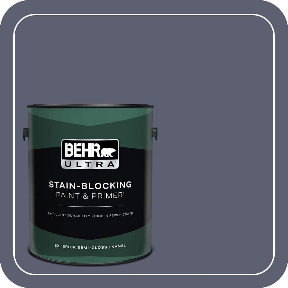 BEHR ULTRA 1 gal. #S550-6 Mysterious Night Semi-Gloss Enamel Exterior Paint & Primer
