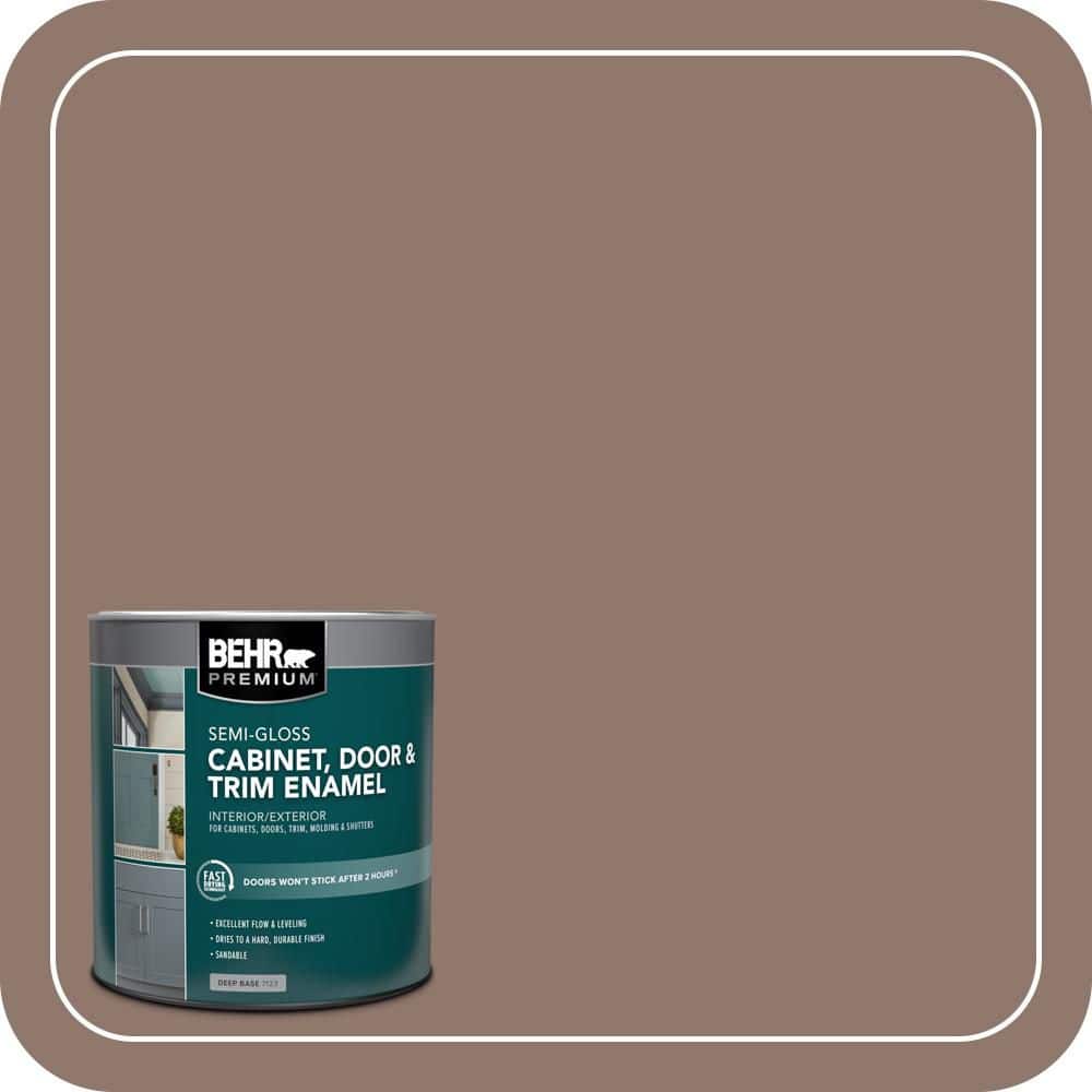 BEHR PREMIUM 1 qt. #N170-5 Chocolate Heart Semi-Gloss Enamel Interior/Exterior Cabinet, Door & Trim Paint