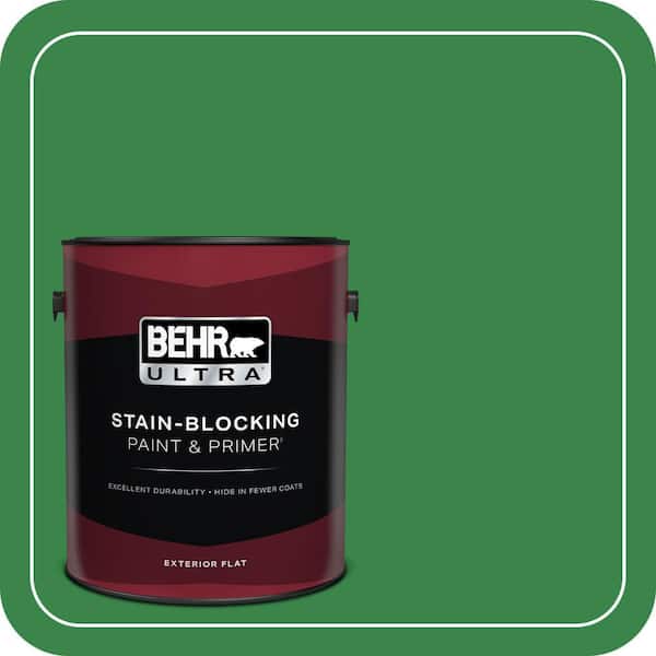 BEHR PREMIUM PLUS #450B-7 Green Grass Flat Low Odor & Primer (4)