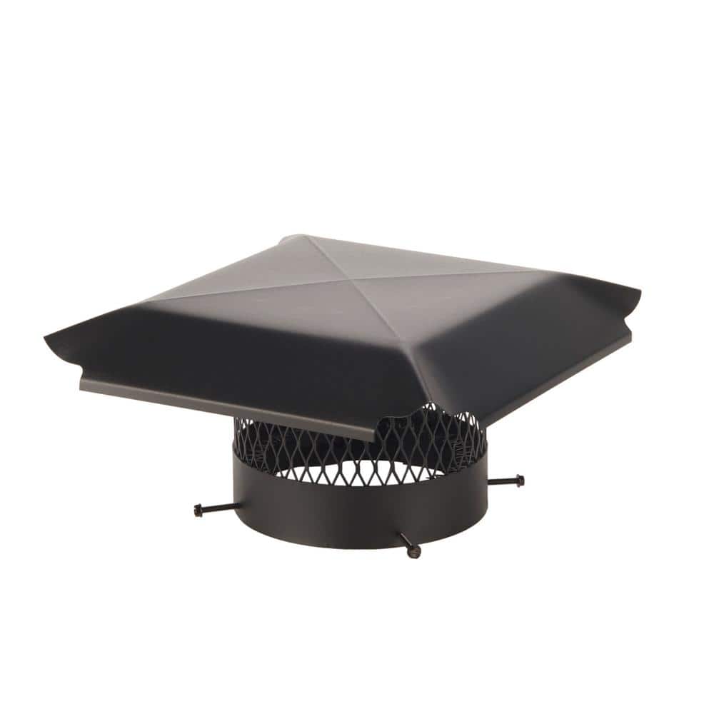 HY-C 8 in. Round California Oregon Bolt-On Single Flue Chimney Cap in Black Galvanized Steel (2)