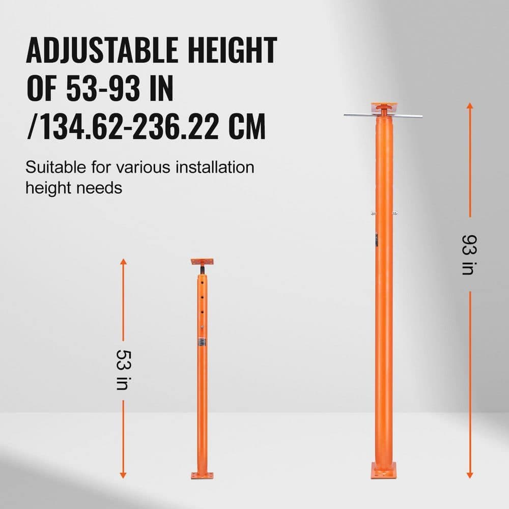 Laybus 53 in. -93 in. Adjustable Floor Jack Post, 18000 lb. Lift Support Steel Telescoping Jack for Temporary Support (3)