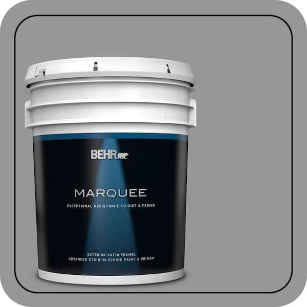 BEHR MARQUEE 5 gal. #PPU24-19 Shark Fin Satin Enamel Exterior Paint & Primer (2)
