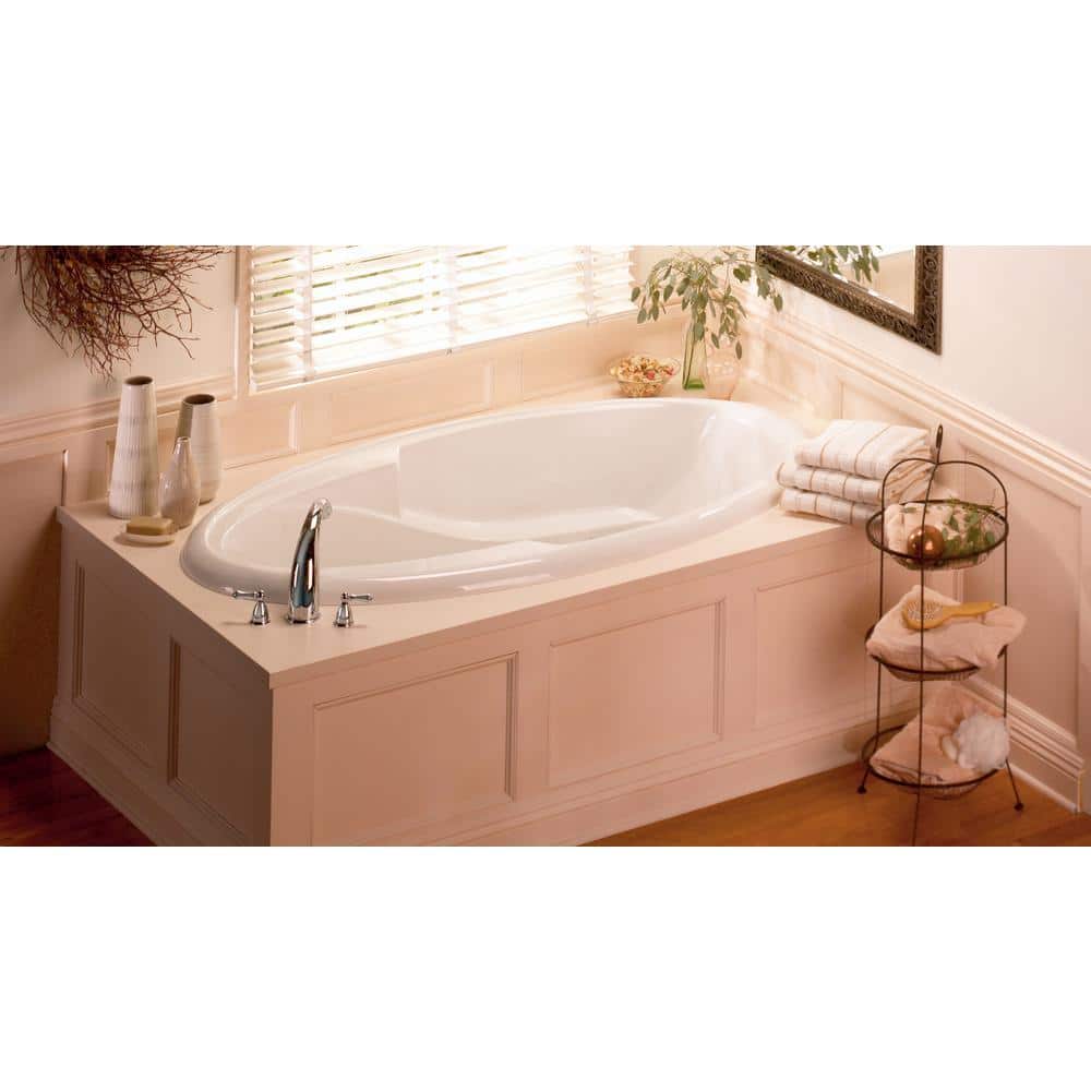 Aquatic Ariel III 72 in. x 41 in. Acrylic Reversible Drain Oval Drop-In Soaking Bathtub in White (1)