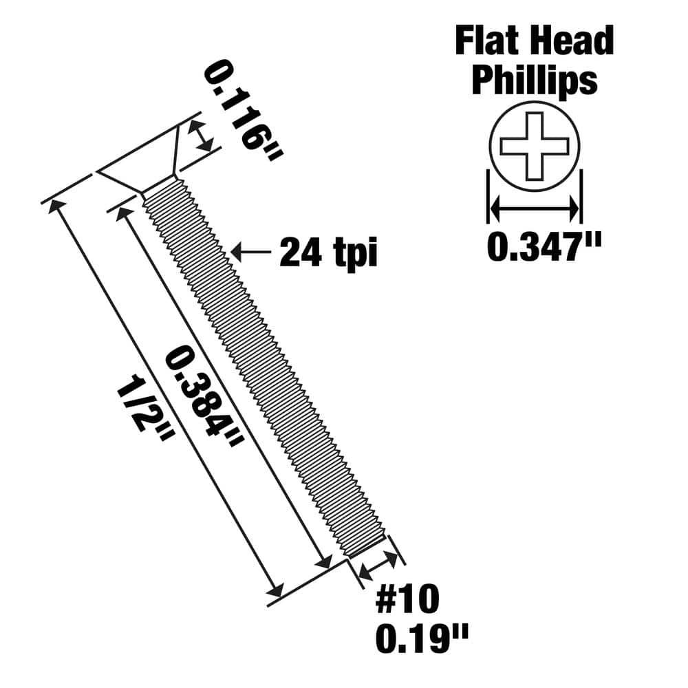 Everbilt #10-24 x 1/2 in. Phillips Flat-Head Machine Screws (20-Pack) (3)