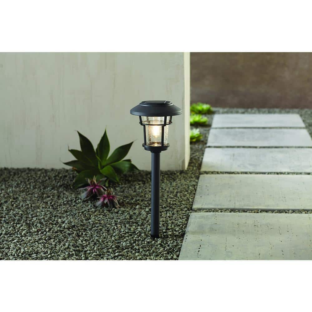 Home Decorators Collection Palmdale 20 Lumen Gray LED Weather Resistant Outdoor Solar Path Light with Glass Lens (2)