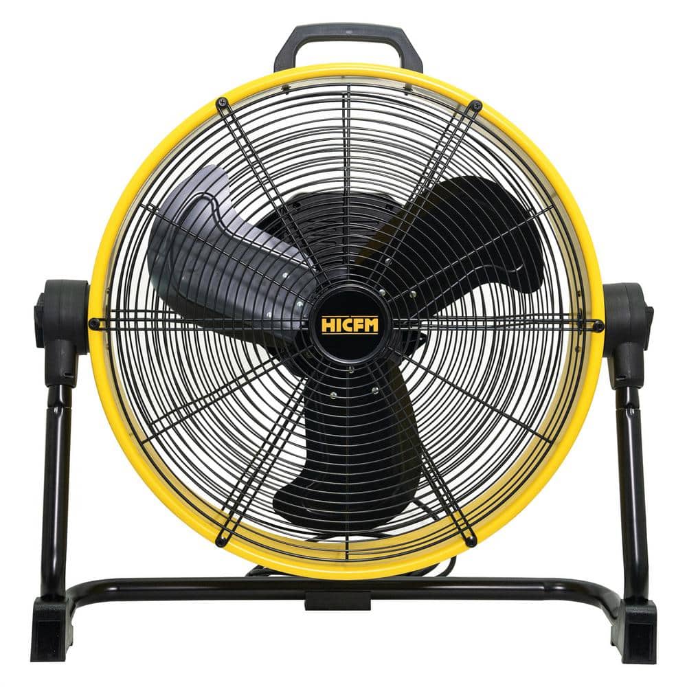 MELEZOOM 20 in. Direct Drive Drum Fan, 6100 CFM High-Velocity Air Circulator with 180° Pivoting Head in Yellow (1)
