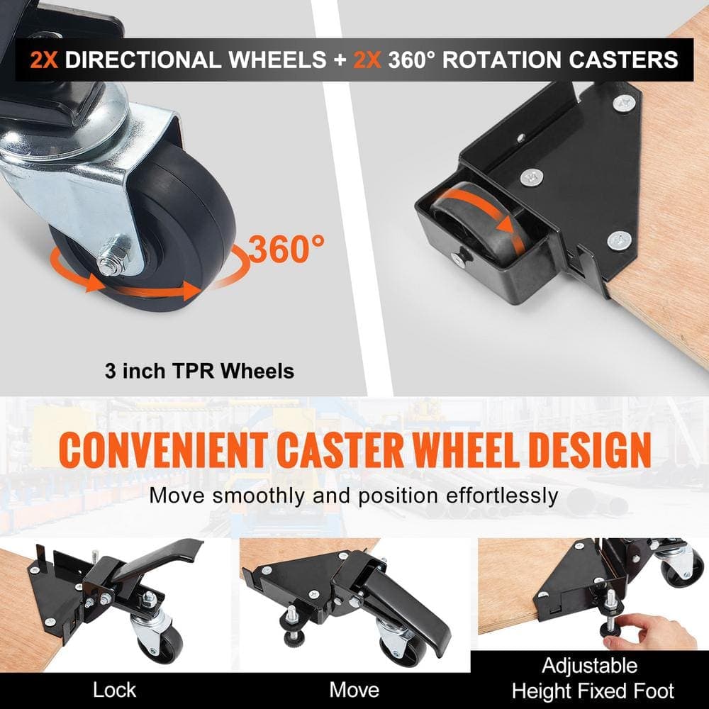 VEVOR Mobile Base, 400 lbs. Weight Capacity, Adjustable from 9.5 x 9.5 in. to Infinity, Heavy Duty Universal Mobile Base Stand (3)