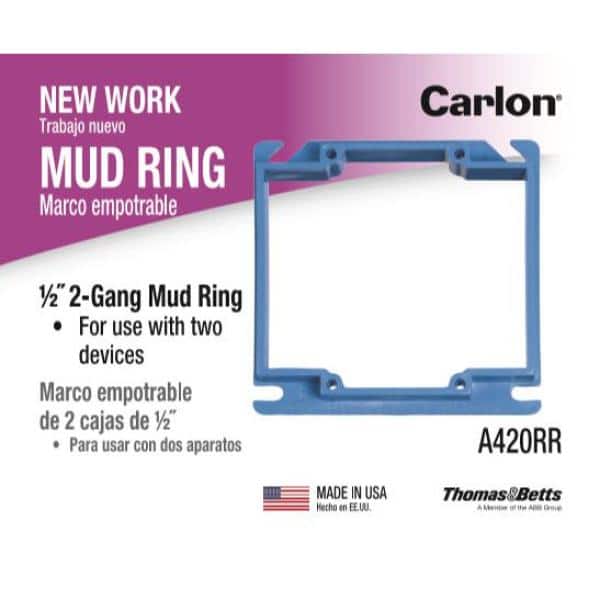 Carlon 2-Gang 1/2 in. Electrical PVC ENT Box Mud Ring (2)