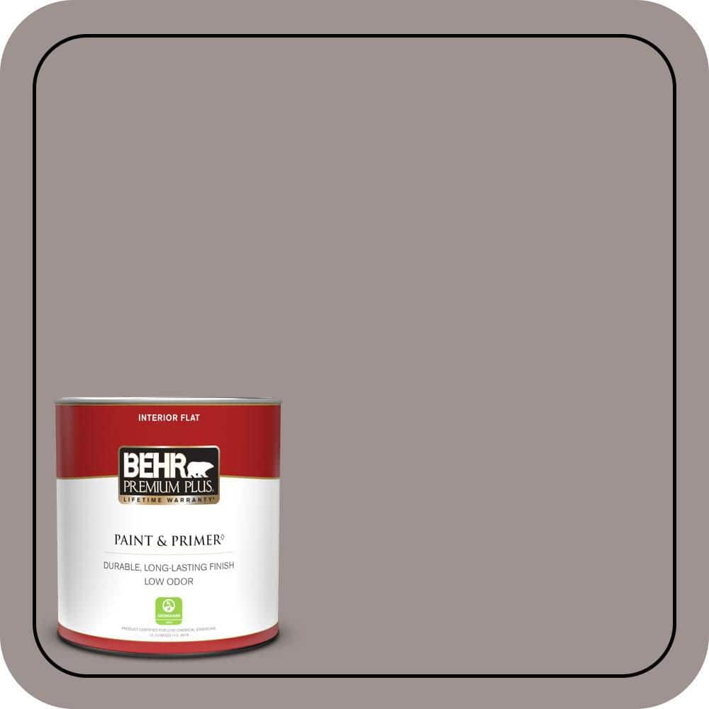 BEHR PREMIUM PLUS 1 qt. #N140-4 Tavern Taupe Flat Low Odor Interior Paint & Primer
