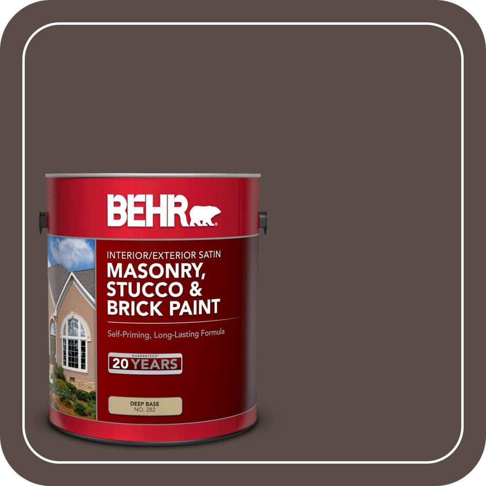 BEHR 1 gal. #PPU5-19 Dark Truffle Satin Interior/Exterior Masonry, Stucco and Brick Paint