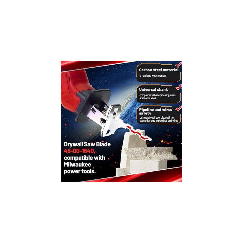 Unbranded 48-00-1640 Drywall Saw Blade for Milwaukee Reciprocating Saw with Blunt Teeth Efficient Cutting 4 Pieces (3)