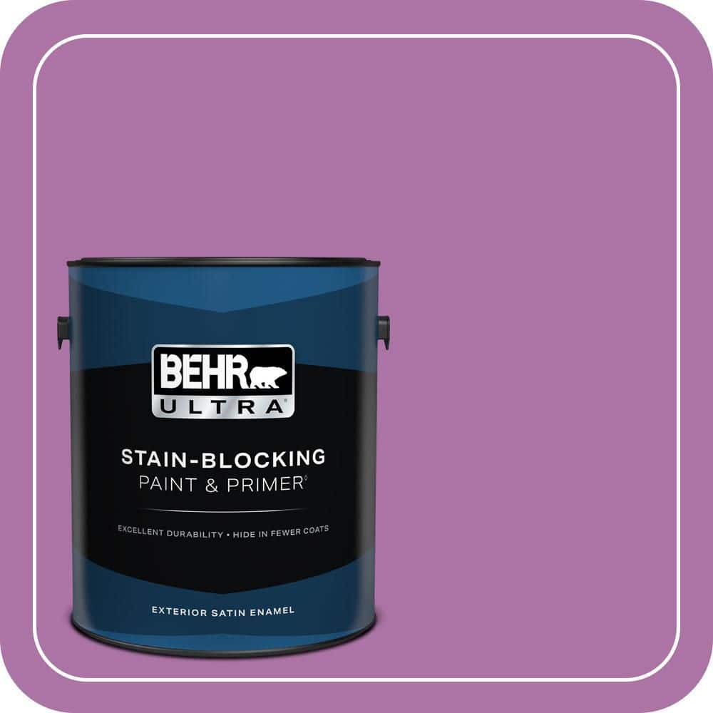 BEHR ULTRA 1 gal. #670B-6 Orchid Kiss Satin Enamel Exterior Paint & Primer (1)
