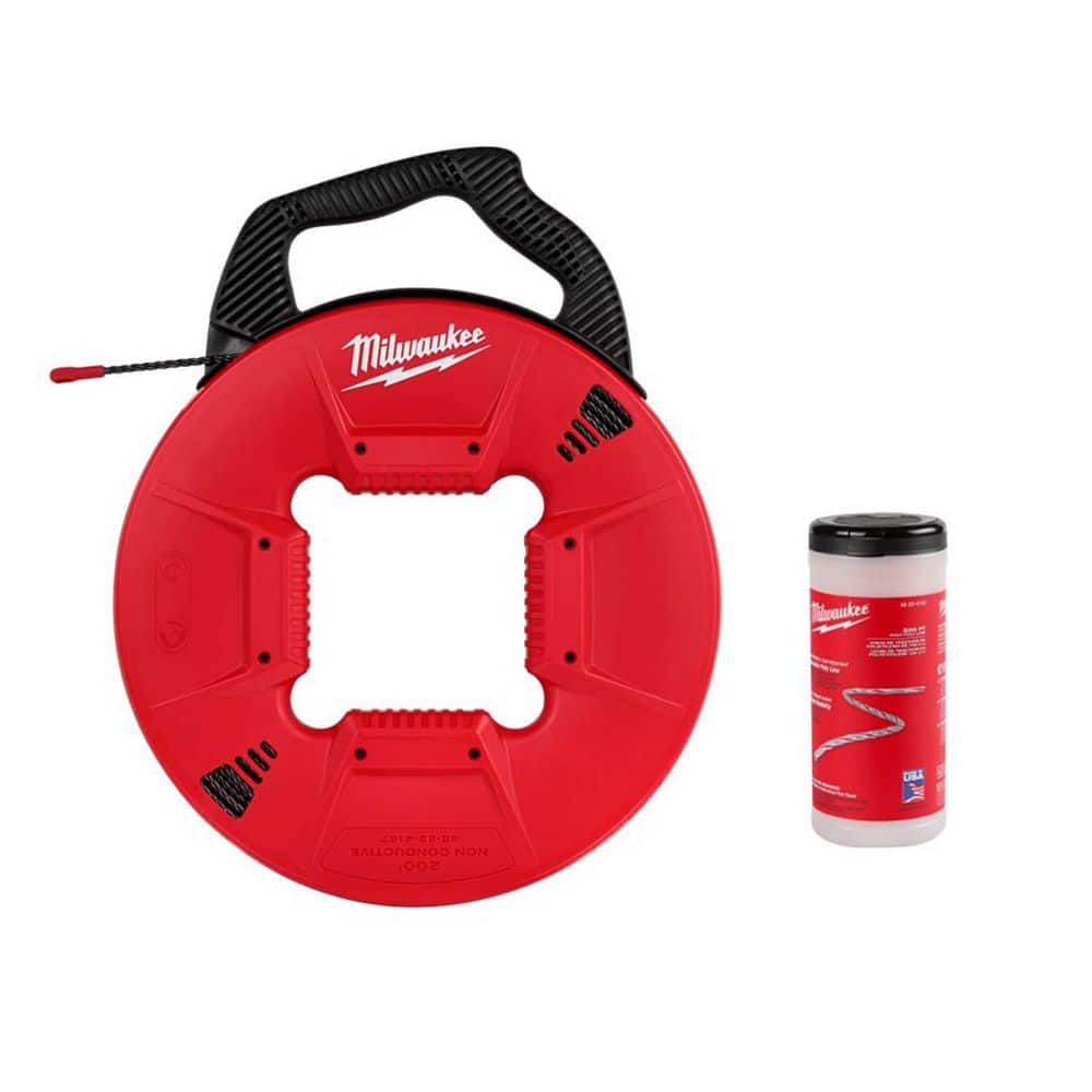 Milwaukee 200 ft. Polyester Fish Tape with Non-Conductive Tip with Poly Pull Line with Red Tracer