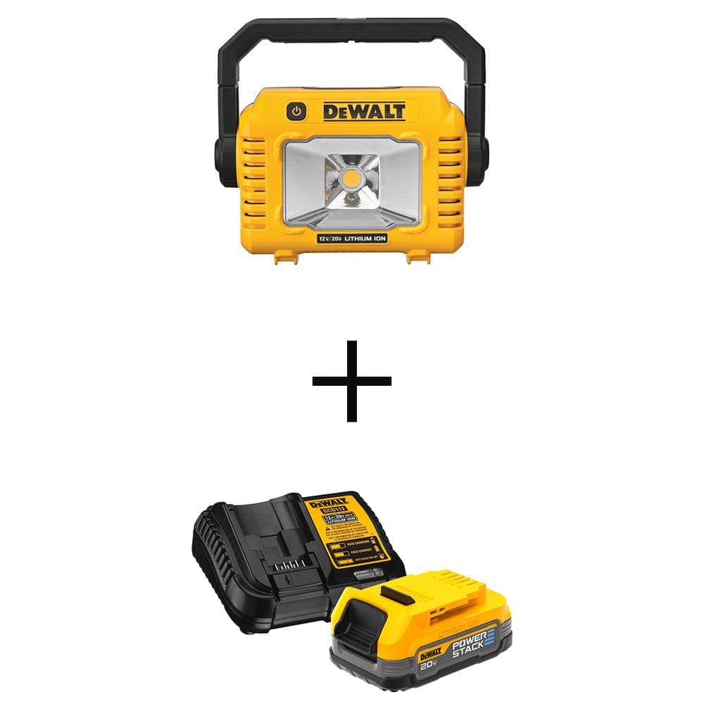 DEWALT 20V MAX Lithium-Ion Cordless Compact Task Light with POWERSTACK 1.7 Ah Battery Pack and Charger