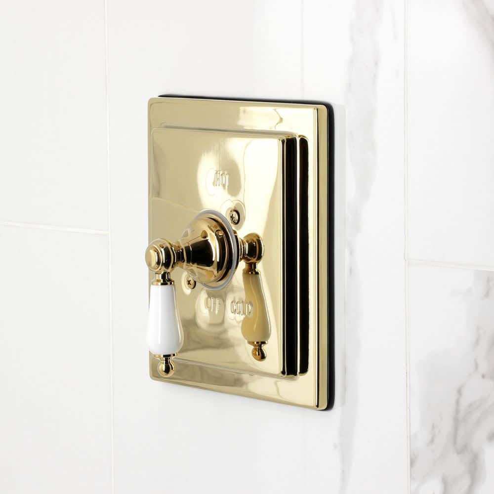Kingston Brass Demure 1-Handle 1-Spray Tub and Shower Faucet 1.8 GPM in Polished Brass (3)