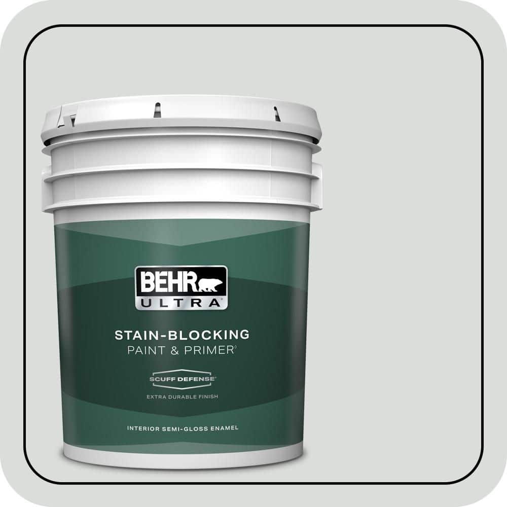 BEHR ULTRA 5 gal. #N500-1 Shiny Luster Extra Durable Semi-Gloss Enamel Interior Paint & Primer
